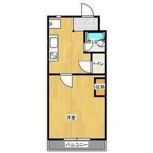 ドミールV(1K/4階)の間取り写真