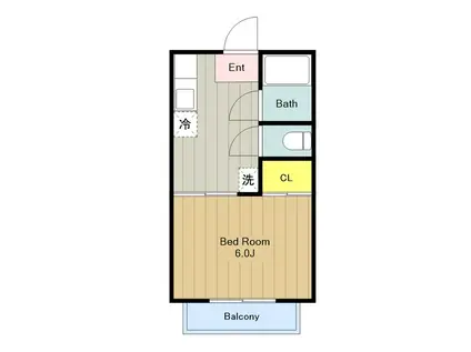 メゾンローゼ読売ランド(1K/1階)の間取り写真