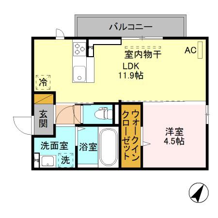 エスポワール寺尾台 A101(1LDK/1階)の間取り写真