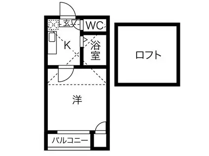 いちご荘(1K/1階)の間取り写真