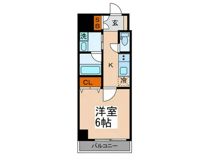 レヴァンテ浅草(1K/8階)の間取り写真
