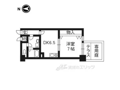 セレッソコート京都御所西(1DK/1階)の間取り写真