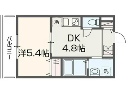 メルディア西所沢2(1DK/3階)の間取り写真