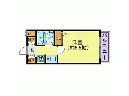 エトワール浦和(1K/2階)の間取り写真