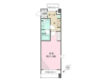 西新宿VIPROYAL(1K/8階)の間取り写真
