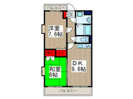 横田商事第2ビル(2DK/1階)の間取り写真