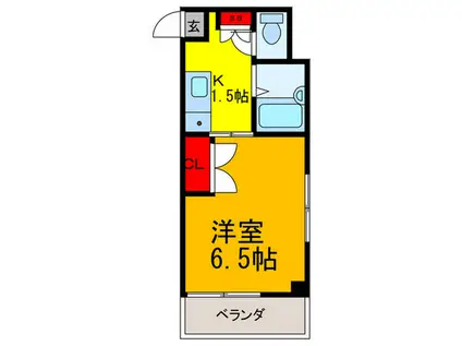くろーば菱江(1K/5階)の間取り写真