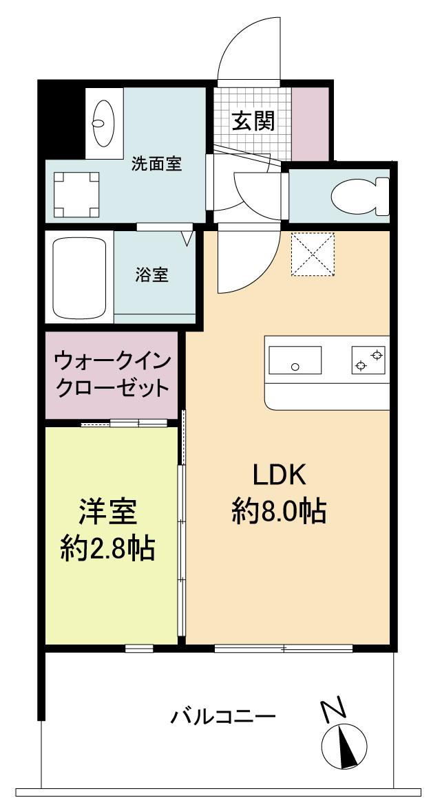 セレニテ難波ミラク弐番館(1LDK/8階)の間取り写真