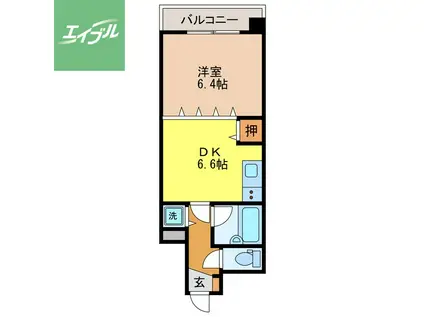 クオーレ鍛冶屋町(1DK/5階)の間取り写真