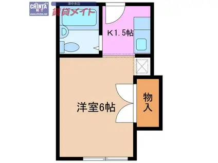 コリーヌ栗真(1K/1階)の間取り写真