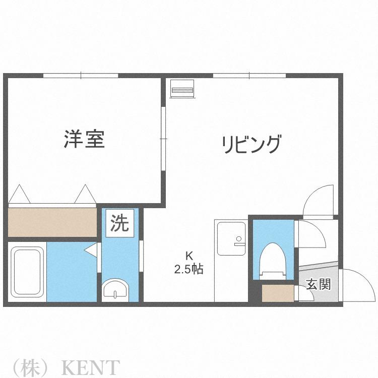 クラリス二十四軒(1LDK/2階)の間取り写真