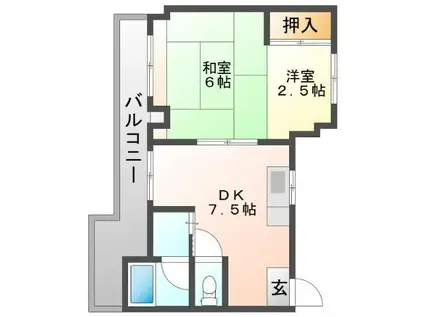 和泉コーポ(2DK/2階)の間取り写真