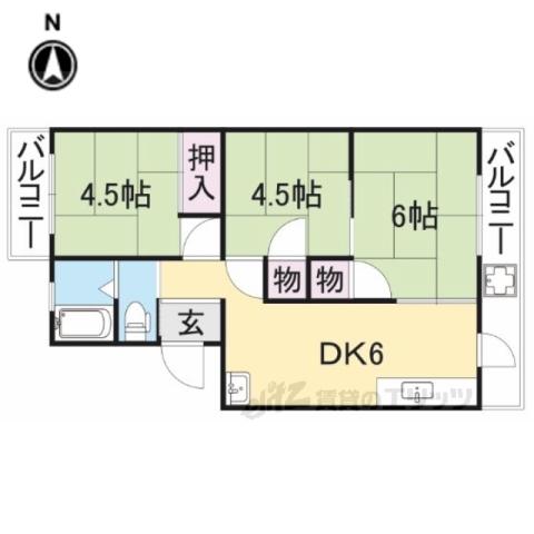 飯田マンション(3DK/3階)の間取り写真