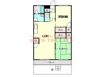 グランカーサ清蘭(2LDK/1階)の間取り写真