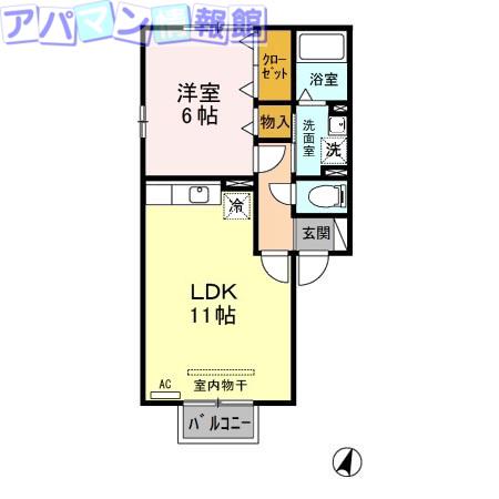 レコルトII(1LDK/2階)の間取り写真