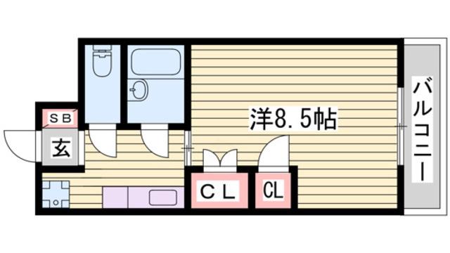 オーキッドコート(1K/3階)の間取り写真