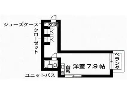 グリーンスクウェアー砧(ワンルーム/4階)の間取り写真
