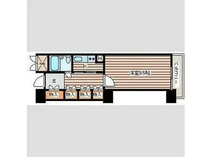 パークタワー台原(1K/2階)の間取り写真