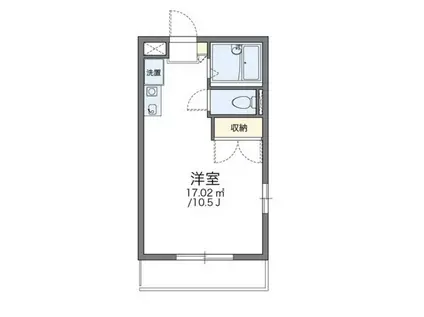 レオパレスウイング近藤(ワンルーム/2階)の間取り写真