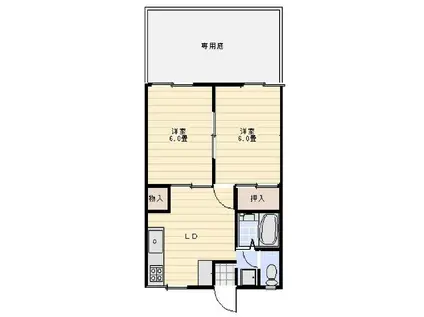 グレイスポム(2LDK/1階)の間取り写真