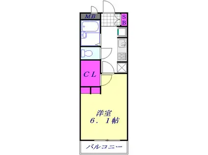レオパレスHIROMEN(1K/3階)の間取り写真
