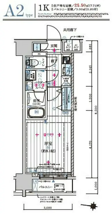 メインステージ森下II 3階階 間取り