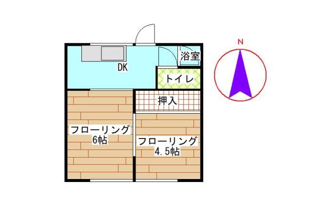 コーポ岡崎(2DK/1階)の間取り写真