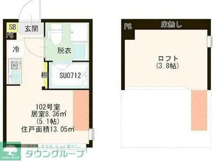 ハーモニーテラス関町北III(ワンルーム/1階)の間取り写真