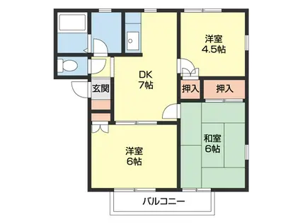 リバーコンフォール(3DK/2階)の間取り写真
