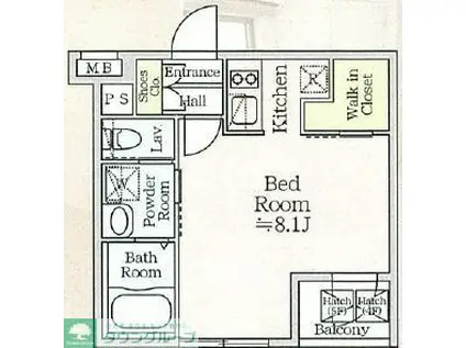 アイルプレミアム月島ドゥーエ(ワンルーム/2階)の間取り写真