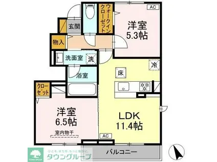 トランキーノ パルク(2LDK/2階)の間取り写真