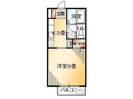 コミュニティープラザT(1K/2階)の間取り写真