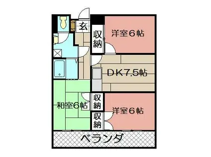 サンラビール小倉(3DK/8階)の間取り写真