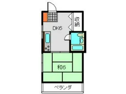 第二鶴見荘(1DK/3階)の間取り写真