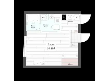 I SOLEA UNOKI(ワンルーム/1階)の間取り写真