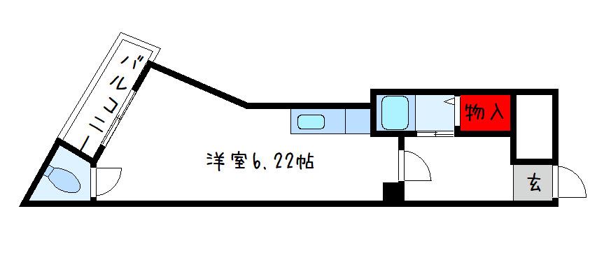 アムールみのりV(ワンルーム/3階)の間取り写真
