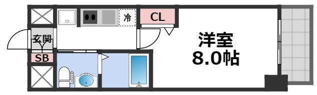 M´プラザ緑橋(1K/7階)の間取り写真