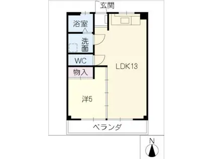 石原ハイツ(1LDK/3階)の間取り写真