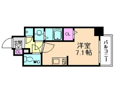 ファーストフィオーレ大阪ウエストウェルビング(ワンルーム/5階)の間取り写真