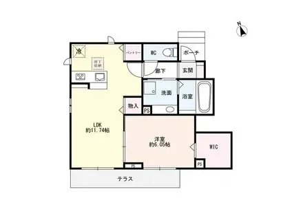 HEIM SPICAA棟(1LDK/1階)の間取り写真