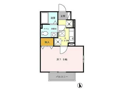 ファミールよこみち(1K/1階)の間取り写真