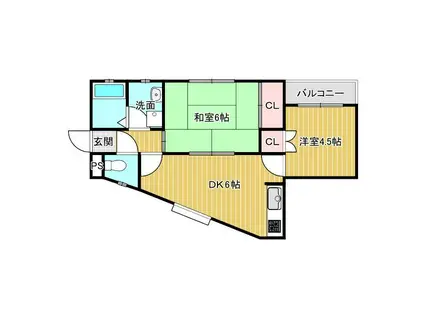 プロッグコート(2DK/2階)の間取り写真