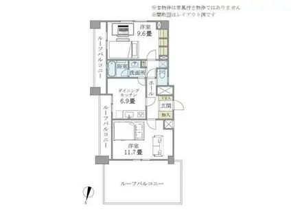 北品川アパートメント(2DK/9階)の間取り写真