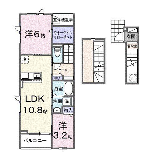 シャノワールN(2LDK/3階)の間取り写真