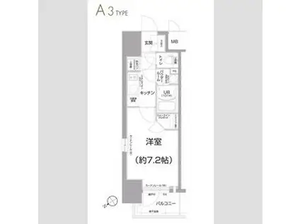 エスリード九条スタシオン(1K/3階)の間取り写真