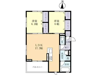 シェーンブルク(2LDK/3階)の間取り写真