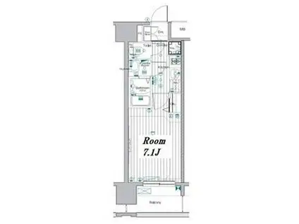 メイクスデザイン鶴舞(1K/2階)の間取り写真