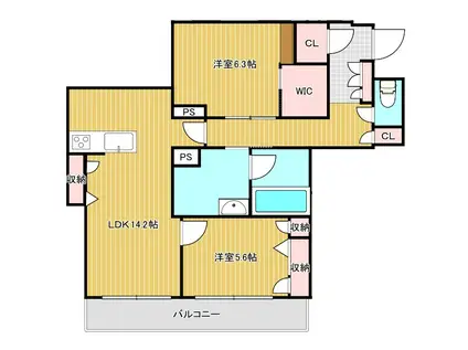 リッツ・リン(2LDK/2階)の間取り写真