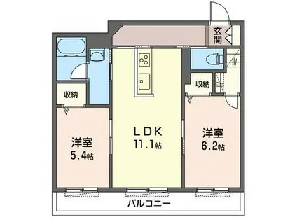 パールガーデンD(2LDK/1階)の間取り写真