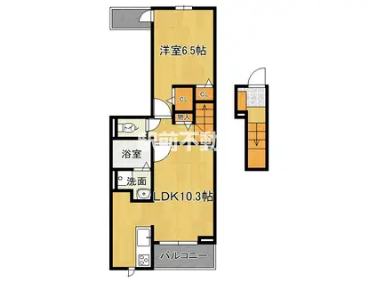 ポルト ボヌール(1LDK/2階)の間取り写真